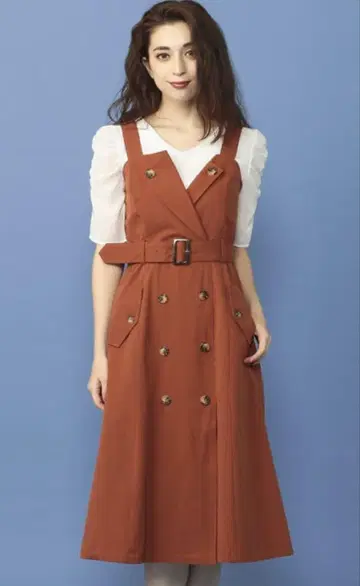 MIIA 롱 플레어 트렌치 원피스