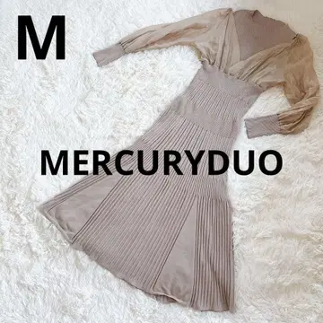 MERCURYDUO M 쉬폰 플리츠 니트 롱 원피스