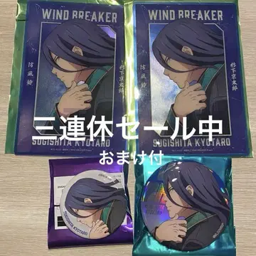 WIND BREAKER 스기시타 캔뱃지 2개 클리어 카드 2장 세트