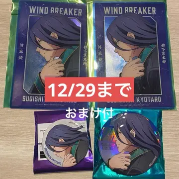 WIND BREAKER 스기시타 캔뱃지 2개 클리어 카드 2장 세트