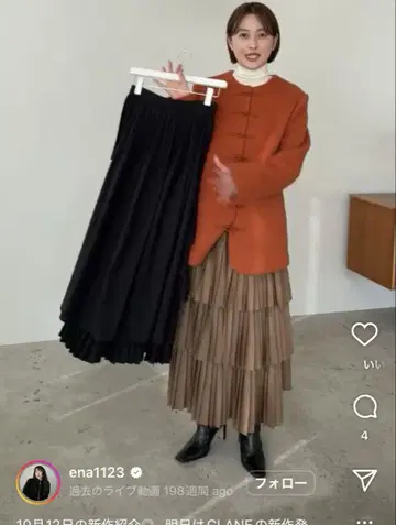 CLANE W 페이스 플리츠 스커트