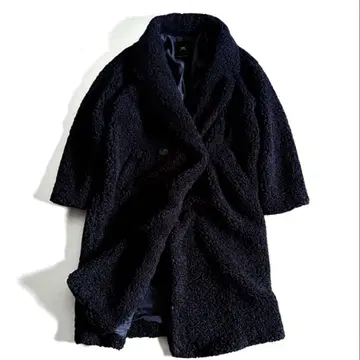 컨디션 최상 자라 테디베어 코트 네이비 보아 L 상당