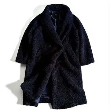 컨디션 최상 자라 테디베어 코트 네이비 보아 L 상당