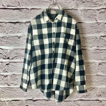 z1652: madewell 체크 긴팔 오버 셔츠 S