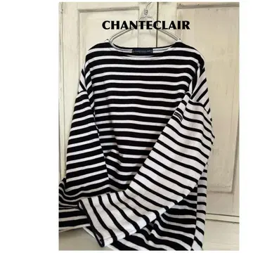 CHANTECLAIR (샹트클레르) 크레이지 보더 롱t 블랙 x 화이트