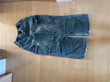 다크 블루 와이드 레그 데님