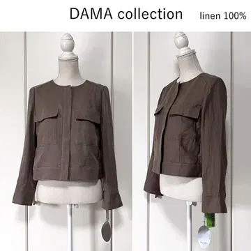 [택 포함 새상품] Dama collection 린넨 소재 노카라 자켓
