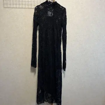CHUCLLA  블랙 레이스 롱 슬리브 원피스