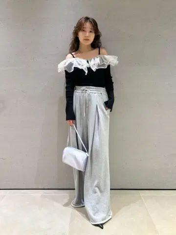 프레이 아이디 맨투맨 턱 와이드 팬츠