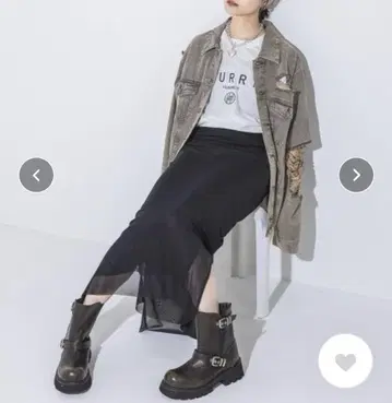 JEANASIS 그래픽 시어 내로우 스커트