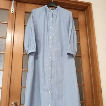 여성 J 프레스 긴팔 셔츠 원피스