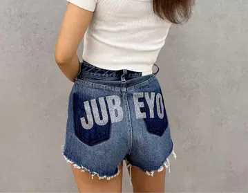GYDA 하이웨스트 JUBEYO bijou 데님 숏팬츠