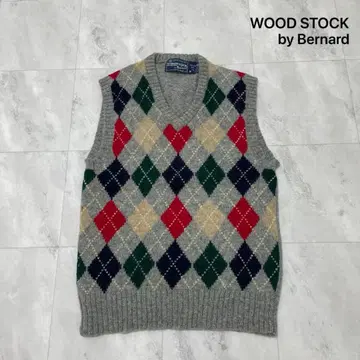 WOOD STOCK by Bernard 베스트 니트 스웨터 아가일