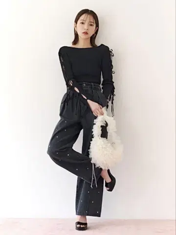 SNIDEL 큐빅 데님 팬츠