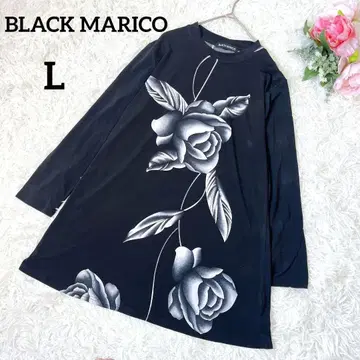 BLACK MARICO 긴팔 튜닉 티셔츠 장미 임팩트 블랙 5735