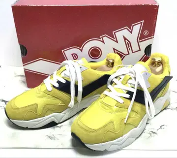 새상품 [ PONY ] 나일론 절개 가죽 대드 스니커즈 42