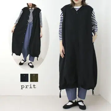 prit 프릿 면린넨 모슬린 밑단 끈 코쿤 원피스