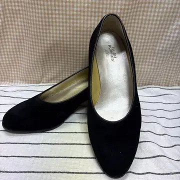 Hush Puppies 블랙 스웨이드 펌프스