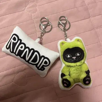 냥부부 RIPNDIP 쿠션 키링 2세트
