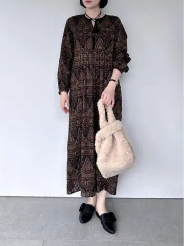 새상품 Sara Mallika Meena 프린트 태슬 드레스