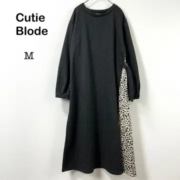 [ 큐티 블론드 ] 속기모 롱 원피스 달마시안 패턴 그레이 M