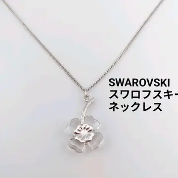 스와로브스키 클로버 목걸이 실버 클리어 캐주얼
