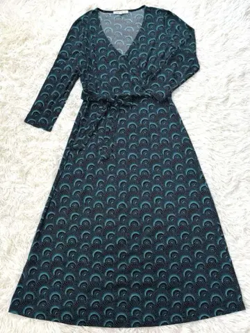 [ 로라 애슐리 ] 카슈쿨 스트레치 올 패턴 롱 원피스 새상품급!