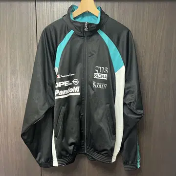 Champion 트랙 자켓 XL 블랙/터콰이즈