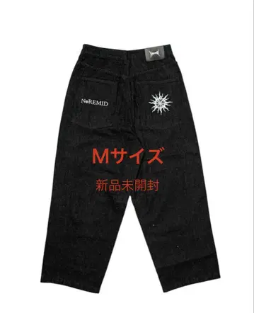NORIMID 블랙 다크 데님 와이드 팬츠