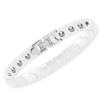 [ 화이트 ] 19알 순도 99.999% 게르마늄 팔찌 세라믹