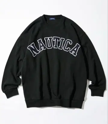 NAUTICA 블랙 크루넥 맨투맨