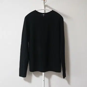 유니클로 3D 캐시미어 크루넥 스웨터 블랙 L