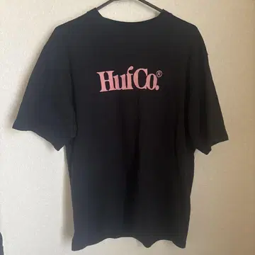 HUF 하프 블랙 T셔츠 M사이즈 로고 프린트