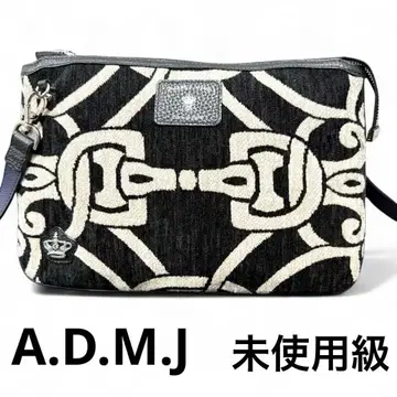 [ 미사용급 ] A.D.M.J 숄더백 비트 자카드 네이비 크루 콘클루전