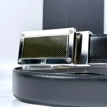 새상품급 dunhill 리버서블 벨트 실버 버클 블랙 포멀