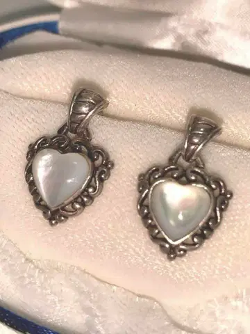 실버925 하트형 쉘 귀걸이