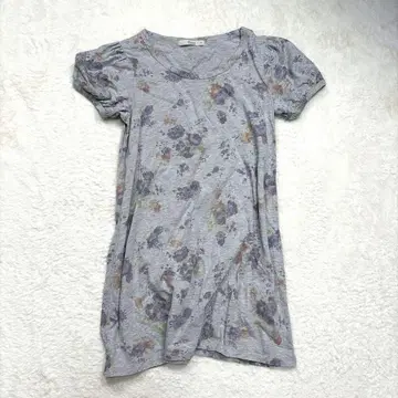 글로벌 워크 반팔 셔츠 롱 기장 꽃무늬 캐주얼 심플 귀여운