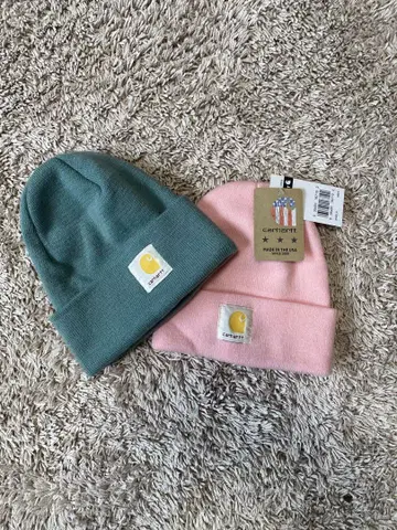 Carhartt 니트 모자 그린 핑크 2개 세트
