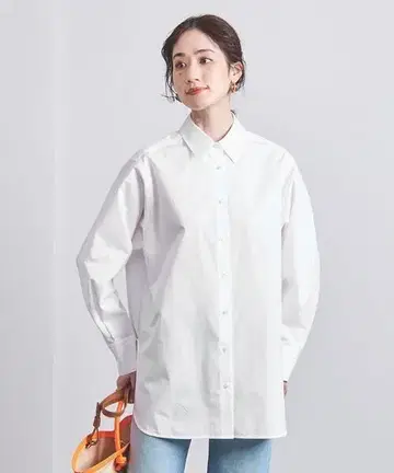 택, 스페어 버튼 포함 c 브로드 빅 셔츠 화이트