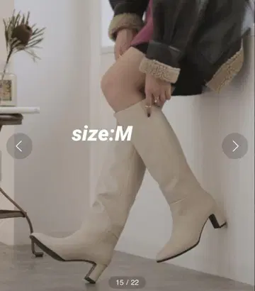 LE TALON 6cm 스퀘어 롱 부츠 M