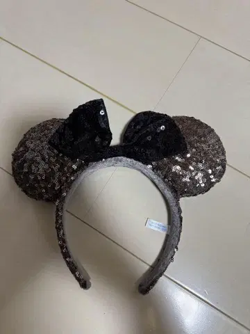 미키 귀 머리띠 블랙과 브라운 라메
