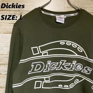 레어 컬러 Dickies 맨투맨 카키 자수 빅 로고