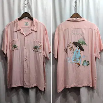 [ size:L ] HOUSTON 휴스턴 마이코 자수 베트남 셔츠 레이온