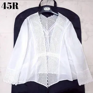 새상품급 포티 파이브 알 인도 코튼 레이스 볼레로 블라우스 R 자수