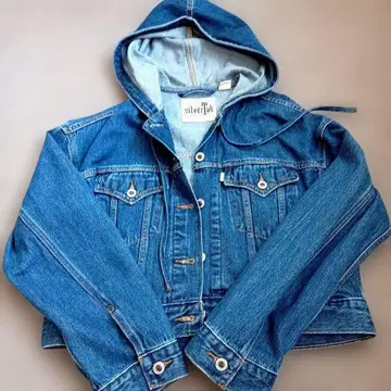 Levi's silverTab 후드 부착 짧은 기장 데님 자켓 S 사이즈
