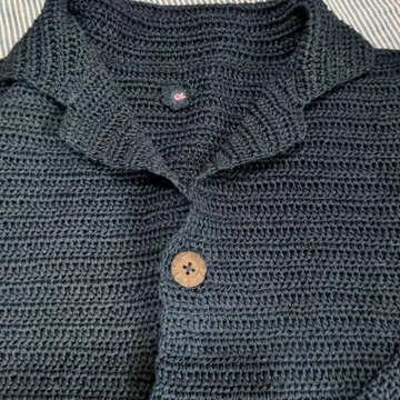 45r 인디고 코튼 레이스 자켓 HANDKNITTED