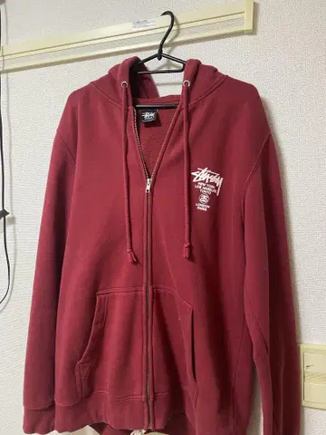 stuusy 빨간색 USA제 새상품 지퍼 후드티