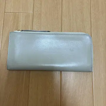그레이 가죽 장지갑 지퍼식