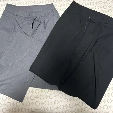 유니클로 턱 와이드 팬츠 그레이 블랙 와이드 팬츠 M 사이즈