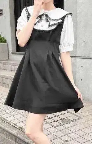 레이스 리본 카라 원피스 ROJITA 지뢰계/양산형